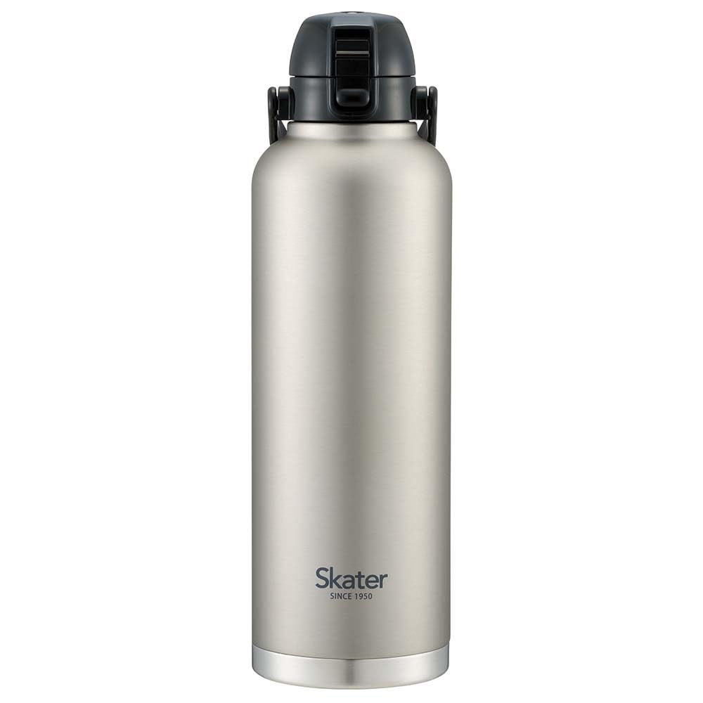 スケーター(Skater) ハンドル付き 直飲み ステンレス 水筒 2L 大容量 ワンプッシュ式 シルバー 2000ml 真空二重 魔法瓶 STD20H-A