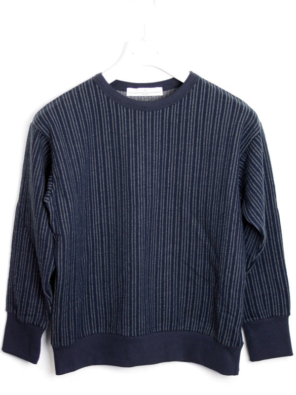GOLDEN GOOSE レディース ストライプ ニット トレーナー ダークネイビー/グレー G29WP810 A3