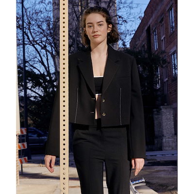 sheller シェリエ ポインテッドシャツ ブラック 【公式通販】