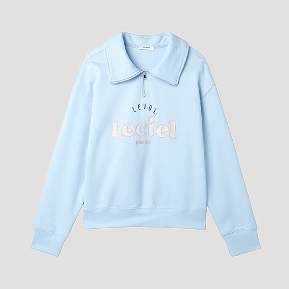 [Shes Miss] ハーフジップアップレタリングTシャツ_swjtsp12030_LL 5,606円