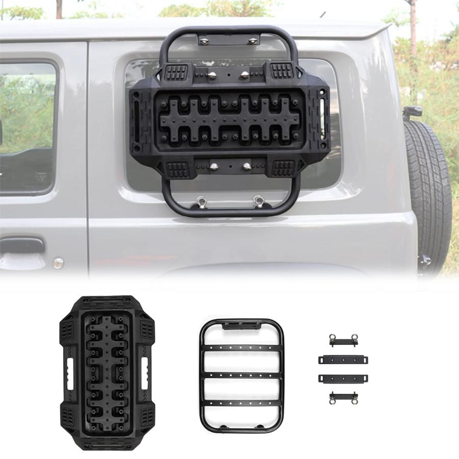 新型スズキジムニー 車緊急脱出マット JB64 ジムニーシエラJB74 サイドウィンドウラダー リカバリートラックトラクションマット 砂/雪路の脱出に セット 外装パ