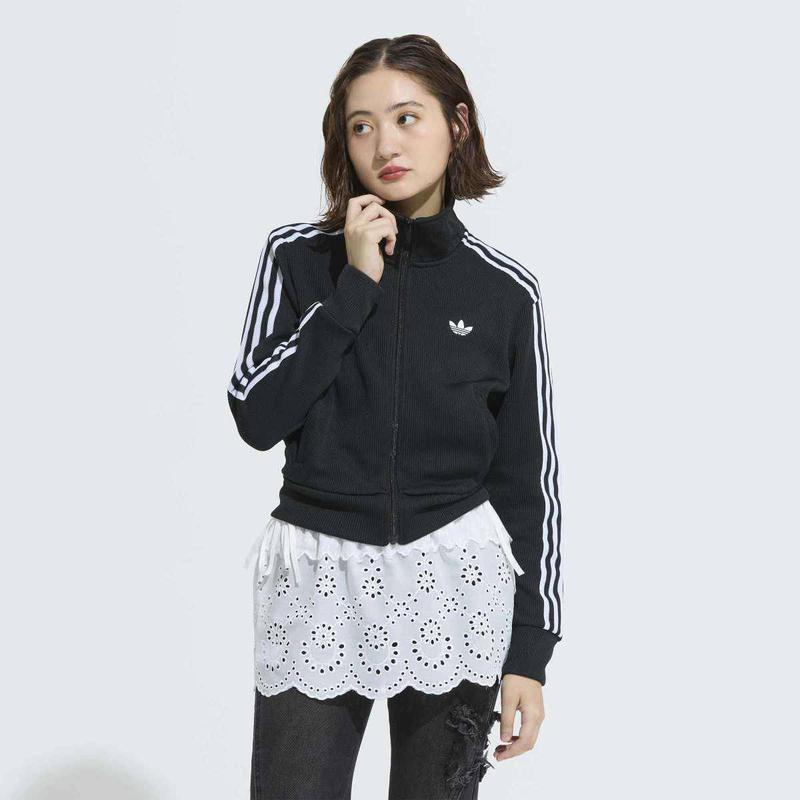 [女性] ファイヤーバード アディカラー ニット トラック トップ (JY2613) アディダスオリジナル スリムフィット リブ ジャージ ブラック