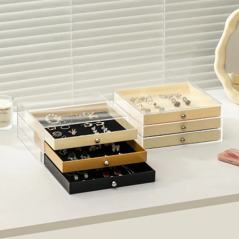 イヤリング イヤリング ジュエス 口紅収納 女性用小物 収納ボックス 多層透明 ジュエリー収納ボックス