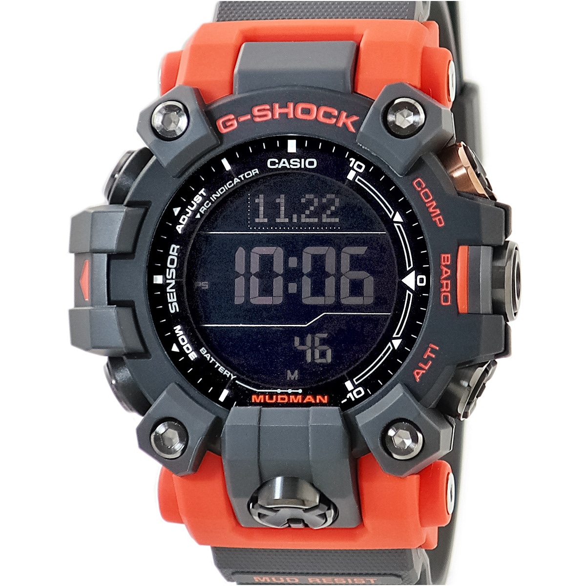 G-SHOCK マッドマン GW-9500-1A4ER クオーツ メンズ Gショック デジタル 耐衝撃 防水 GMT 赤 3年保証