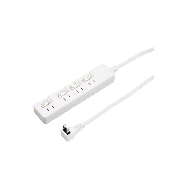 (5個セット) YAZAWA 4個口 節電タップ 0.3m ホワイト H8S4403WHX5