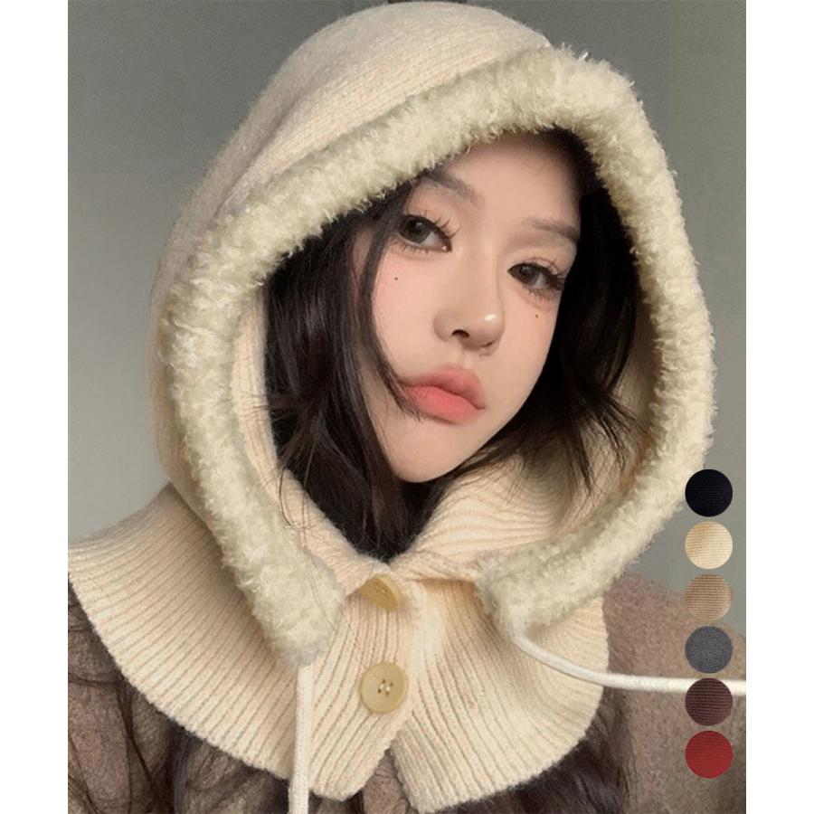 バラクラバニット帽ネックウォーマー一体型