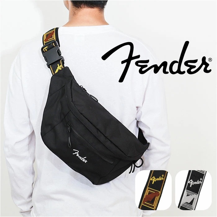 Fender フェンダー ボディバッグ ボディーバッグ 6051 通販 ウエストバッグ ボディバック ボディーバック 斜めがけ ななめがけ 大きめ 大容量 軽量 軽い 横型 横 ダブルファスナー メン