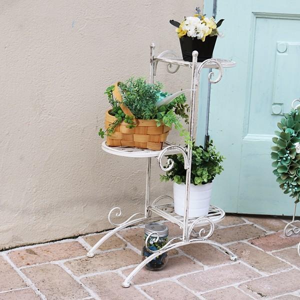 フラワースタンド 花台 ガーデン 屋外 ラック 棚 北欧 カフェ アンティーク 中世ヨーロッパ 姫系