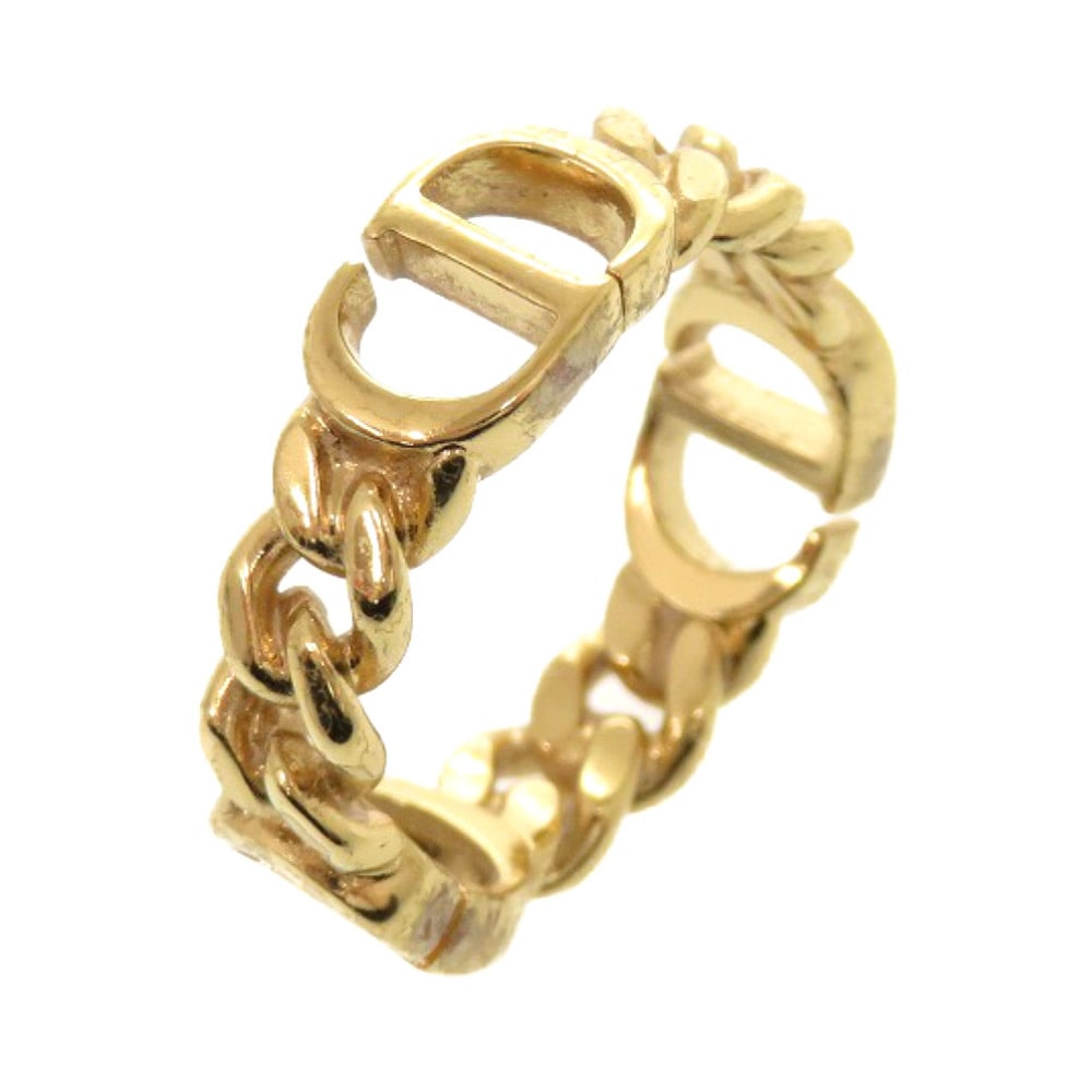 美品 クリスチャンディオール Petit CD プチ CD CDシグネチャー リング・指輪 メタル 14号 ゴールド 1589【中古】Christian Dior レディース