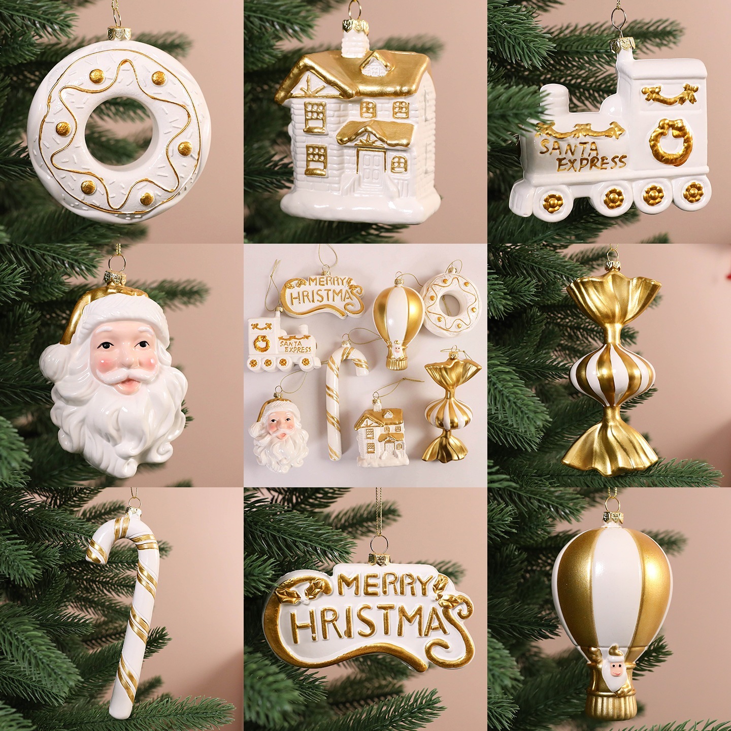 10個セット ブロー成形サンタクロース異形サンタボール飾りdiyクリスマス飾りクリスマスツリーシーンレイアウト