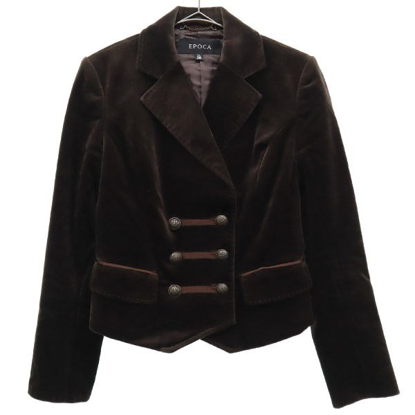 ベロア ダブル テーラードジャケット 38 ブラウン レディース