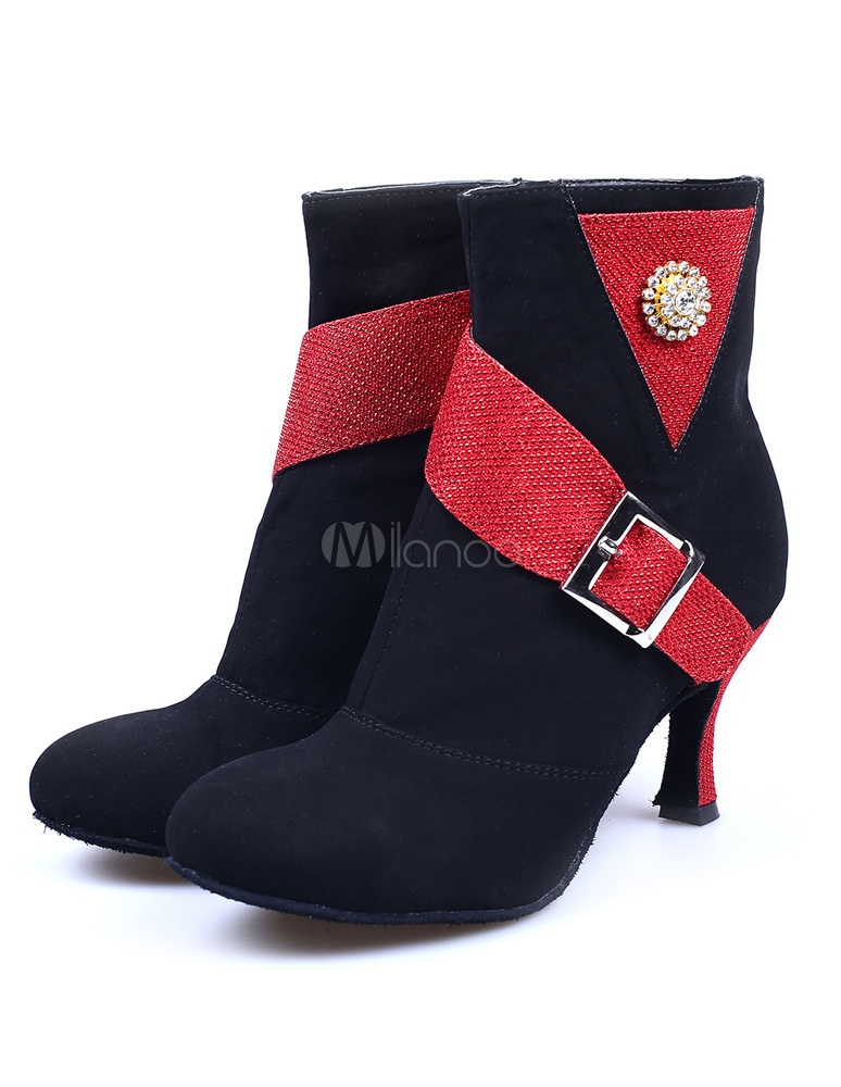 マルチカラーラウンドトゥカラーブロックテリープロフェッショナルボールルームシューズ