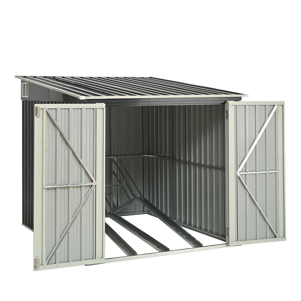 【スタンド搭載】自転車倉庫 3台用 物置 屋外 スチール 施錠可能 戸外収納庫 大型 収納庫 屋外物置 防さび 防水 ドア スチール物置 屋外収納 ガーデニング 庭 新作【グレー】