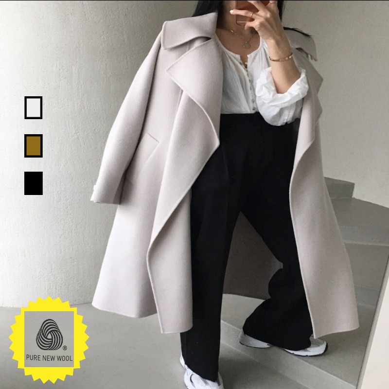 韓国ファッション ロングチェスターコート ガウンコート /クラシックハンドメイドコート/パーカー