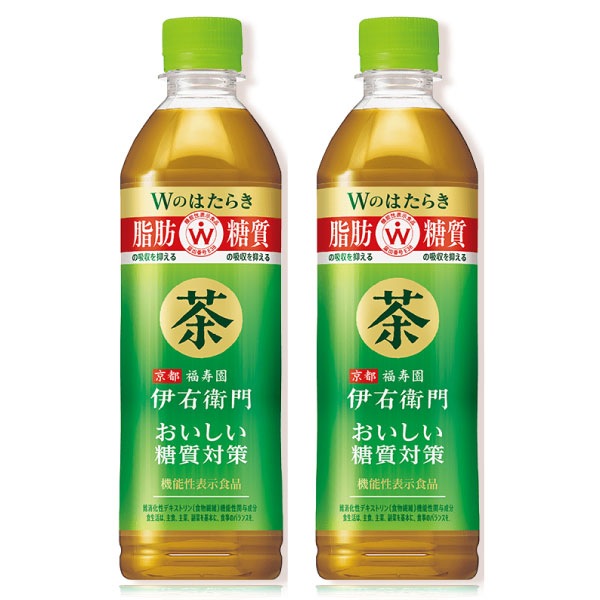 【セール】「48本」おいしい糖質対策　Wのはたらき　伊右衛門　500ml　24本　2箱　サントリー　機能性表示食品