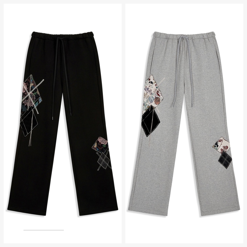 【OPEN Yy】25FW ARGYLE PATCHED LOUNGE PANTS : 2COLORS