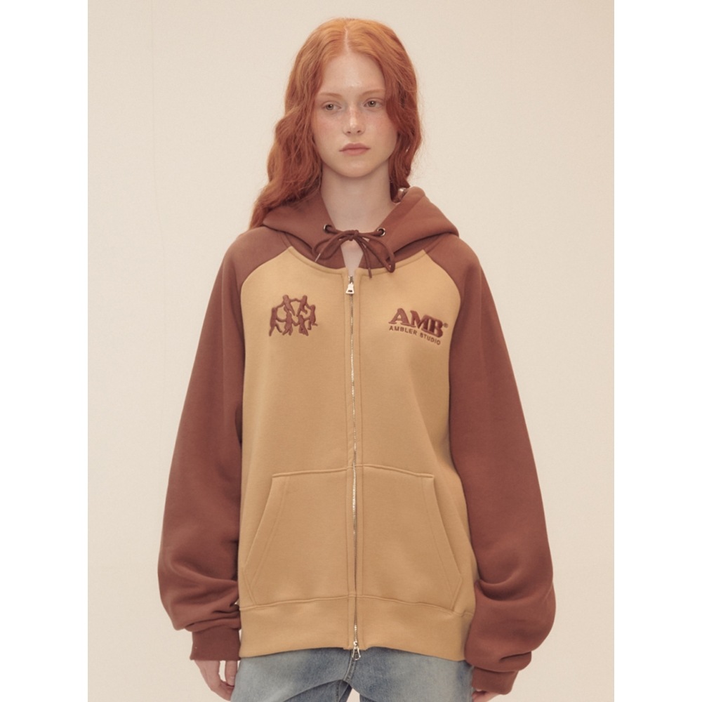 AMBLER ラウンド&ラウンドジップアップオーバーフィットパーカージップアップ AZIP703 (ブラウン) 8,649円