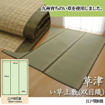純国産　草津　い草上敷（双目織）　江戸間6畳　1100636
