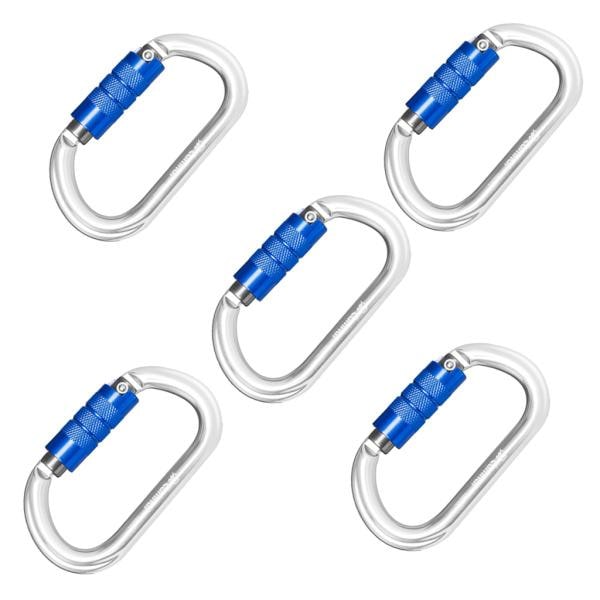 5本25KNアルミクライミングレスキューカラビナDタイプオートロッキングシルバー 5,359円