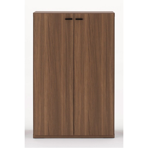 フナモコ リビングシェルフ 扉付き (幅74.3×高さ113.8cm) リアルウォールナット KFD-74(完成品) 日本製