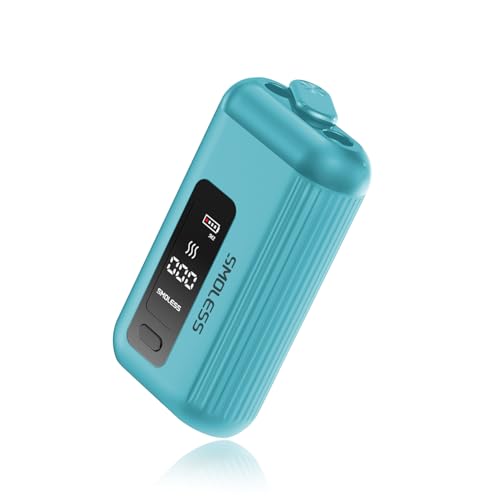 【互換品】ブルー SMOLESS DUO イルマ互換機 電子タバコ 本体 1本で2回吸える スモレス デュオ 加熱式たばこ用アクセサリ テリア センティア 対応 ニコチン タール無し 二刀流 一台…