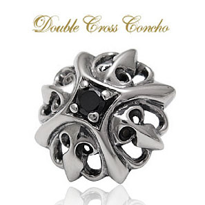 メール便なら送料無料！ so0465 シルバー925コンチョ シルバーアクセサリー 2つの十字架が重