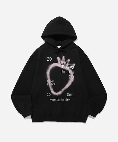 SPRAY BIG STRAWBERRY HOODIE BLACK