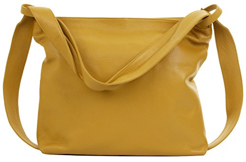 Primo Sacchi Ladies Italian Yellow Leather Shoulder Bag Handbag Backpack Purse 並行輸入品