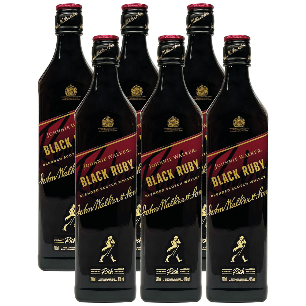 [正規品] ジョニーウォーカー ブラックルビー 6本セット 700ml / スコットランド ブレンデッドスコッチウイスキー Johnny Walker Black Ruby