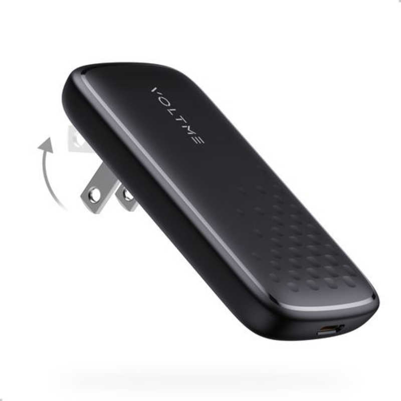 VOLTME　レボ65 EVO 充電器 65W TypeC 黒(CTC Moss 3A バンドル ケーブル付き) ［1ポート］　V2099