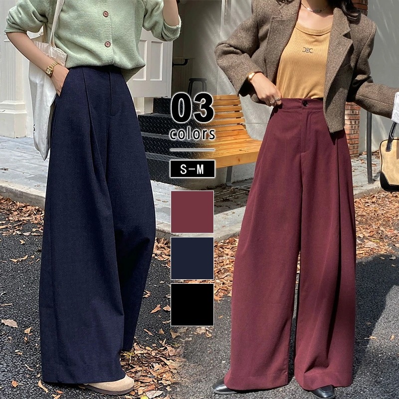 【2026年大人気】ワイドパンツ タックワイドパンツ レディース ハイウエスト ワイド パンツ タックパンツ ゆったり 大きいサイズ ハイウエストパンツ ワイドレッグ ボトムス タック タックワイド