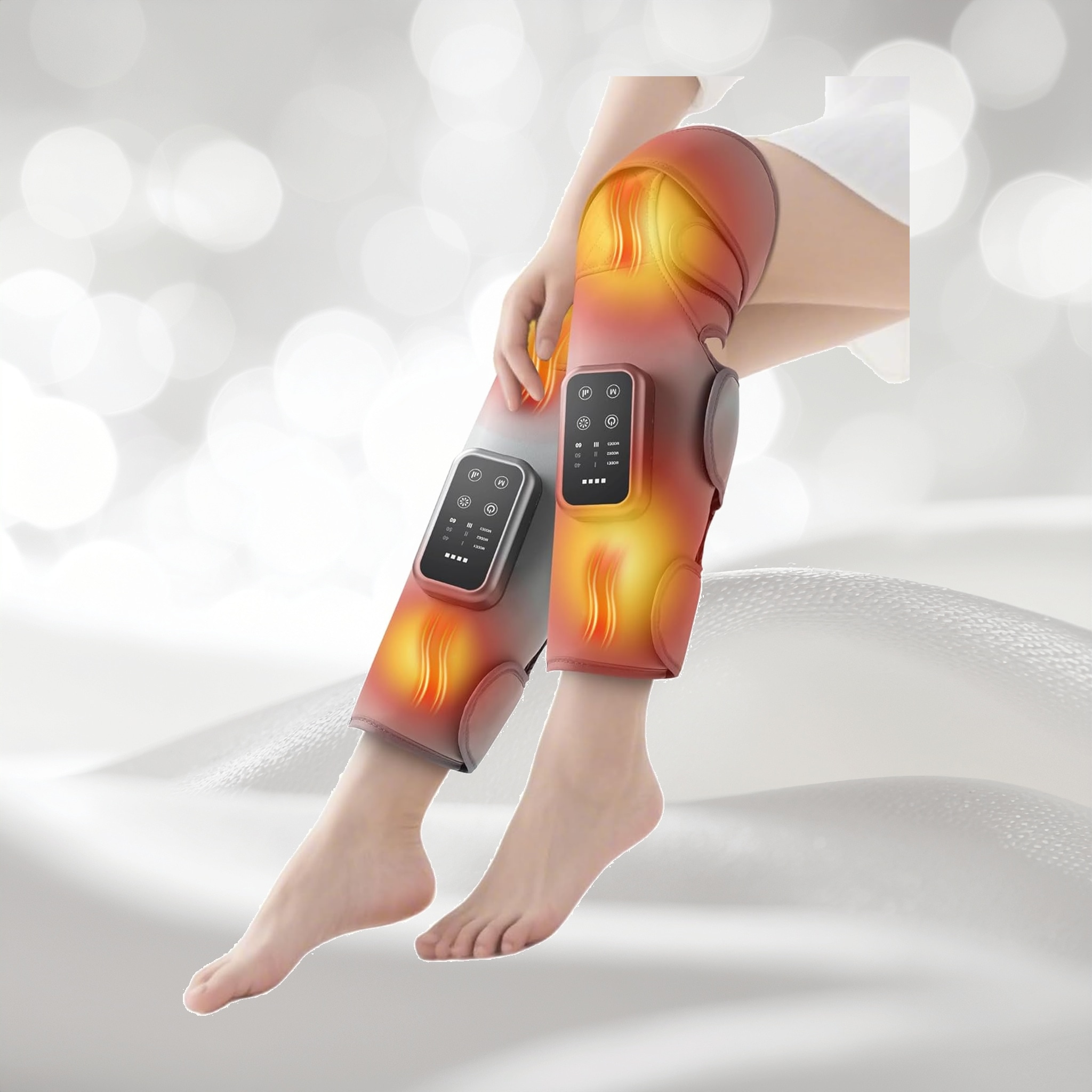 ふくらはぎケア 膝 エアーレッグリラックス 空気圧 温熱 ふくらはぎリラックス USB充電式 3モード 3段階強度 3段階温度 操作簡単 サイズ幅調整可 家庭用 男女兼用 誕生日 クリスマス プレゼン