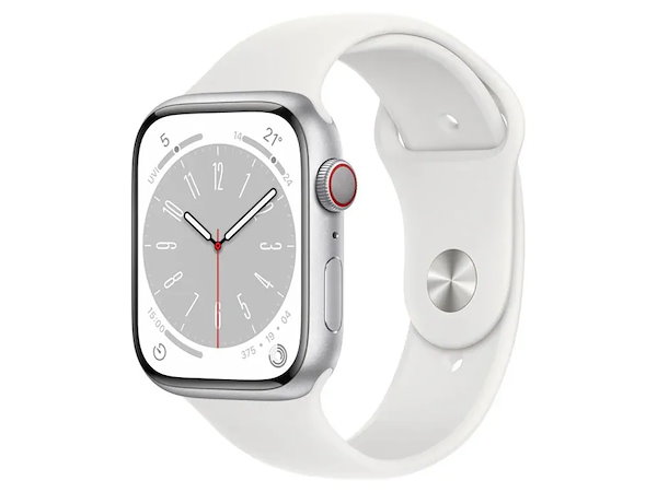 Apple　Apple Watch Series 8 GPS+Cellularモデル 45mm MP4J3J/A [シルバー/ホワイトスポーツバンド]