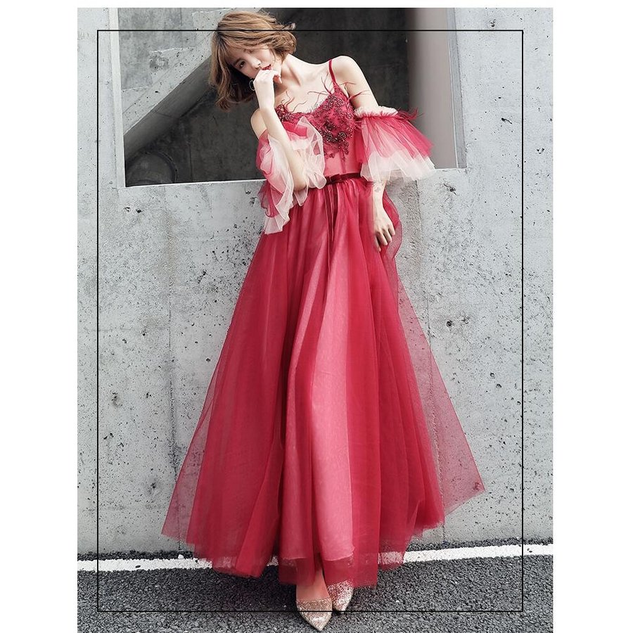 上品 ウエディングドレス ロング丈ドレス パーティードレス 結婚式 ワンピース 大きいサイズ 20代 8,070円