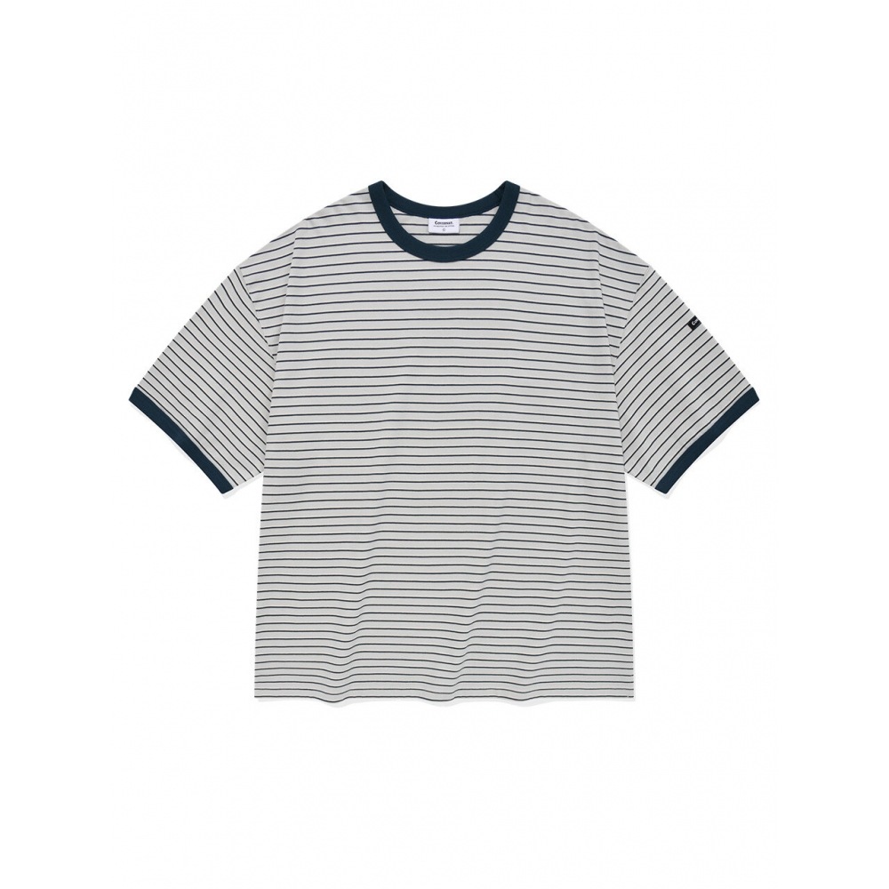 COVERNAT マルチストライプ T シャツグリーン
