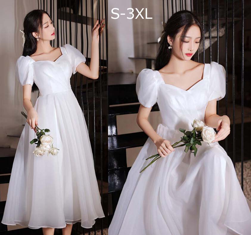 ウェディングドレス パーティードレス ロング丈 ワンピース ドレス 白ドレス 前撮り/後撮り ブライダル 高級感 フォーマルドレス イブイングドレス 演奏会 忘年会 成人式 礼服 結婚式 披露宴 二次