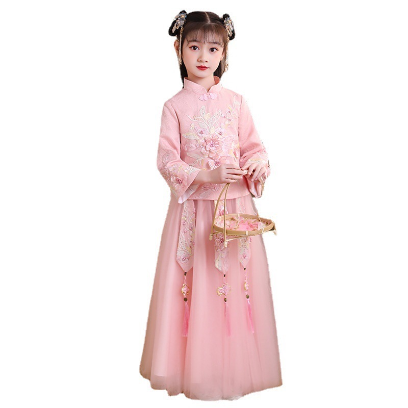 子供用漢服女の子中国唐女宝超仙古ワンピース子供秋冬