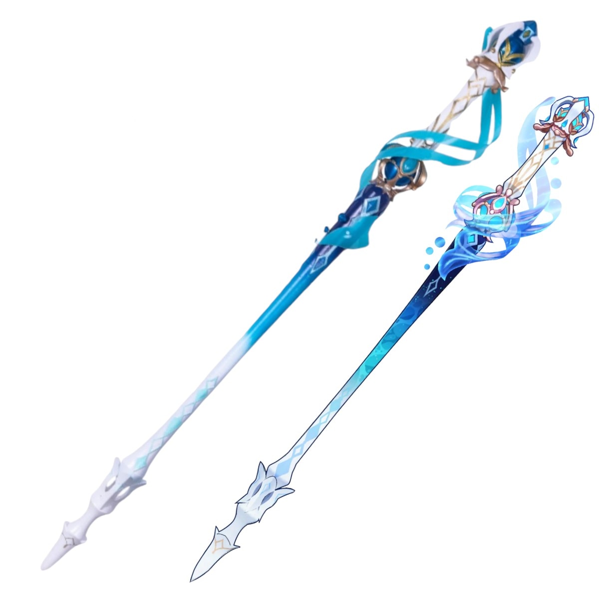 Monenjoyｇ原神 片手剣　静水流転の輝き　110cm　夜発光可能　フリーナ　樹脂製造　レプリカ武器 頌歌者座　手作り　フォンテーヌ廷　撮影道具 DIY　仮装 パーティー　コスプレ小物