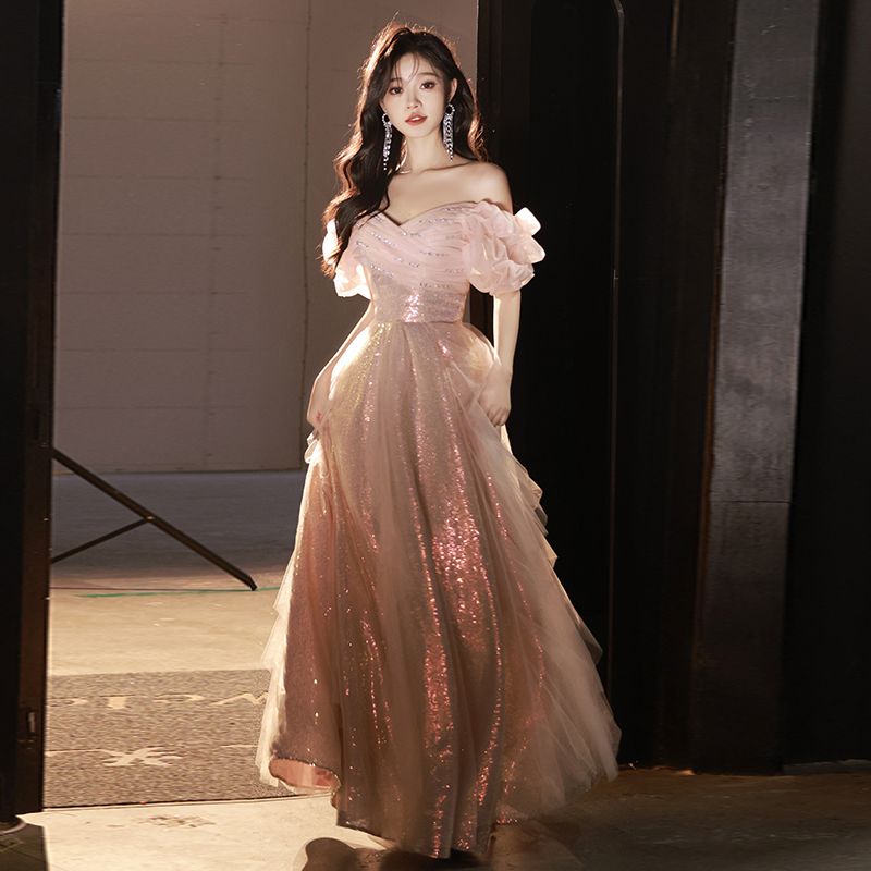 ドレス イブニングガウン2024新しいパーティースリムなディナーイブニングガウン チャンスをつかんですぐになくなる