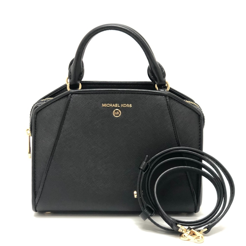 Michael Kors マイケルコース ハンドバッグ ロゴ CLEO サッチェル スモール カバン 2WAY 斜め掛け ショルダー PVC ブラック