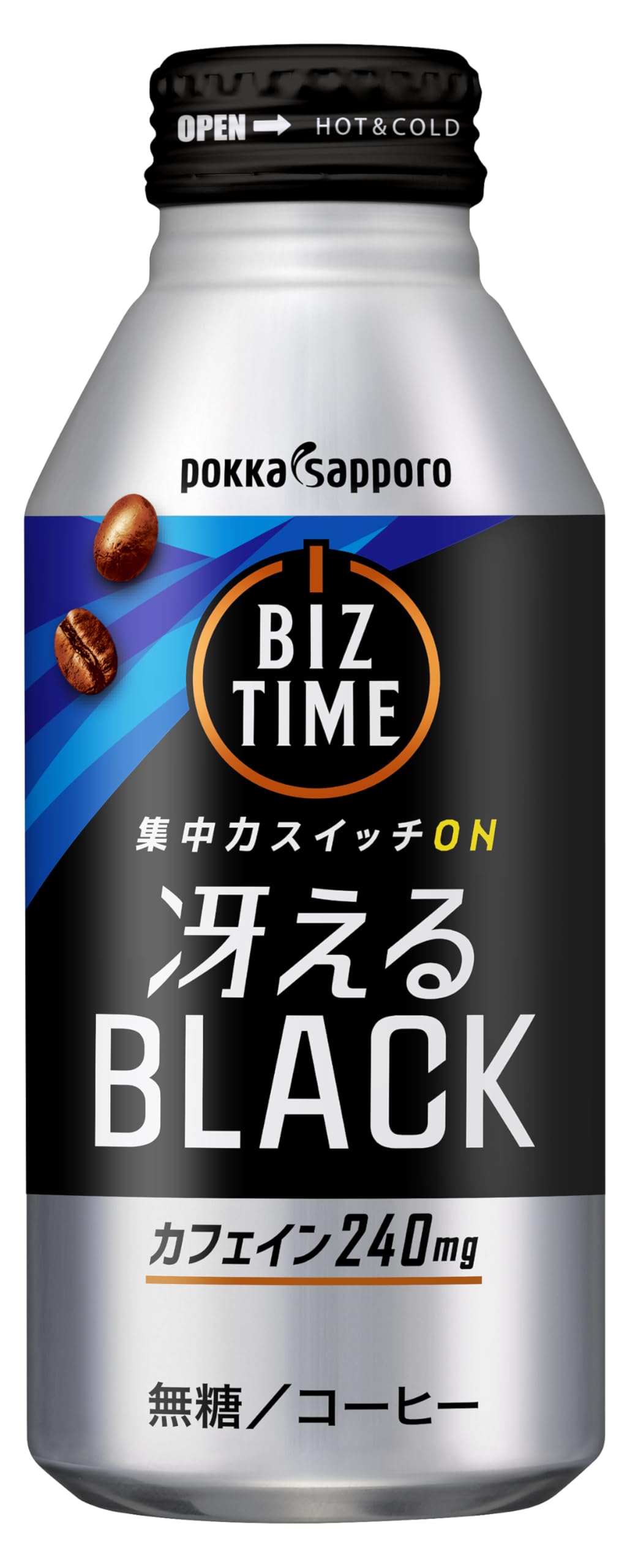 ポッカサッポロ ビズタイム 冴えるブラック390g × 24本