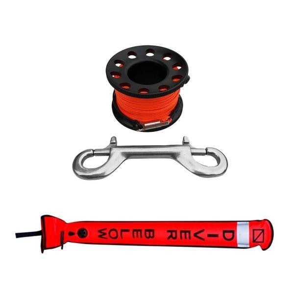 ブラック ダイブSMBサーフェスマーカーブイ ダイブリールフィンガースプール