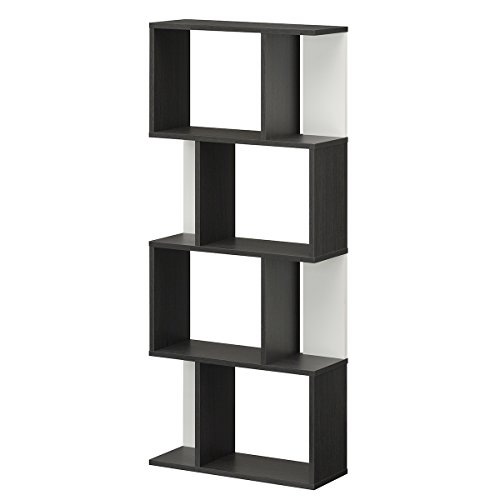 白井産業 ディスプレイラック 飾り棚 収納棚 本棚 bookshelf おしゃれ シンプル ブラック 幅59.2 高さ142.4 奥行23.4cm KI2-1460BO キアエッセ2【ABO.c
