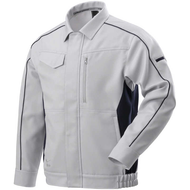 ミズノ　ワークジャケット(通年素材) ［ユニセックス］ M 71：ベイパーシルバー×ネイビー　F2JE218671