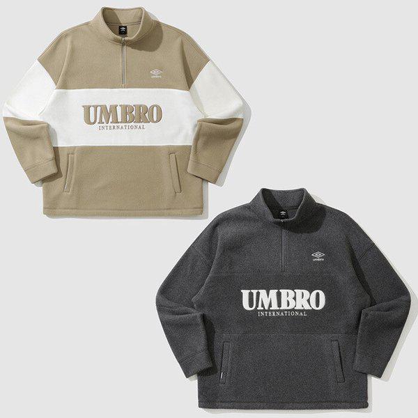 プラスフリーススタンドネックハーフジップアップスウェットシャツ UP421CFSN8