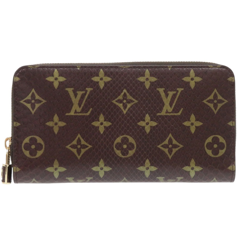 未使用品 ジッピーウォレット モノグラム N80148 長財布 パイソン ブラウン LV 1504【中古】 ユニセックス