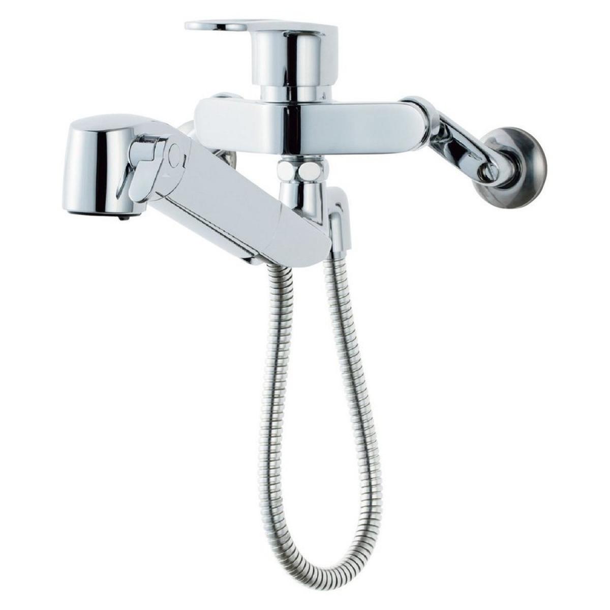 LIXIL（リクシル） INAX キッチン用 壁付浄水器内蔵シングルレバー混合水栓 ハンドシャワー付 エコハンドル 凍結防止水抜き仕様 RJF-865YN