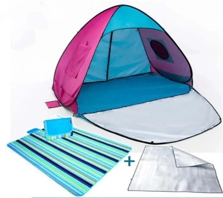 家族みんながほめています 韓国ファッション 自動 シンプル 子供 釣り 小さなテント 百掛け アウトドア クイックオープン ビーチ テント サンスクリーン シーサイド サンシェ