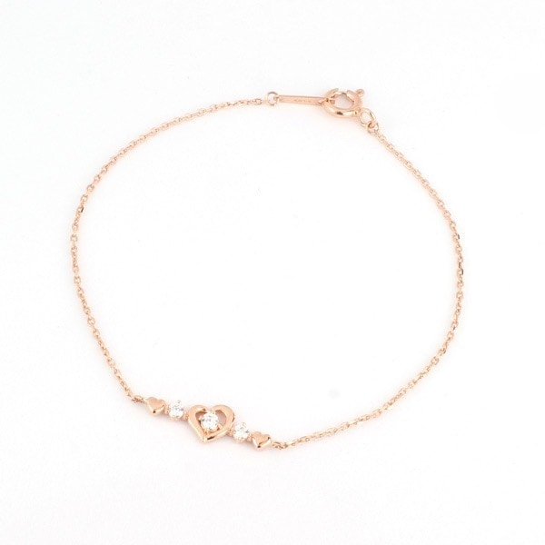 リボン済＆紙袋 ブレスレット 正規品 レディース オープンハートモチーフ キュービックジルコニア シルバー素材 祝い