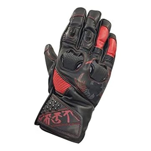 弐黒堂 ハードライドウィンターレザーグローブ WBGN-227 ブラック/レッド Mサイズ WBGN-227-BK/RD-M